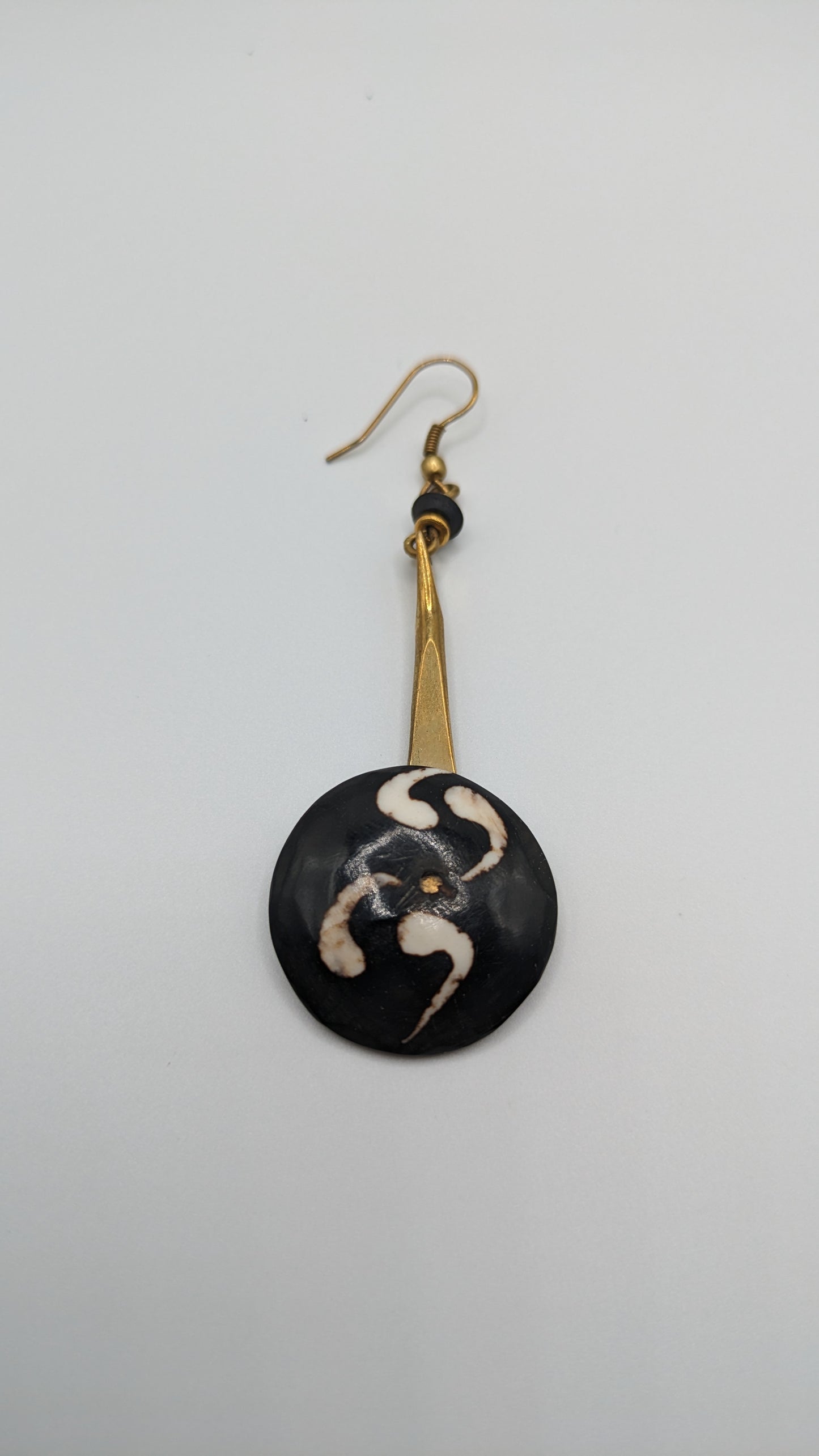 Cow Bone & Brass YoYo Earrings