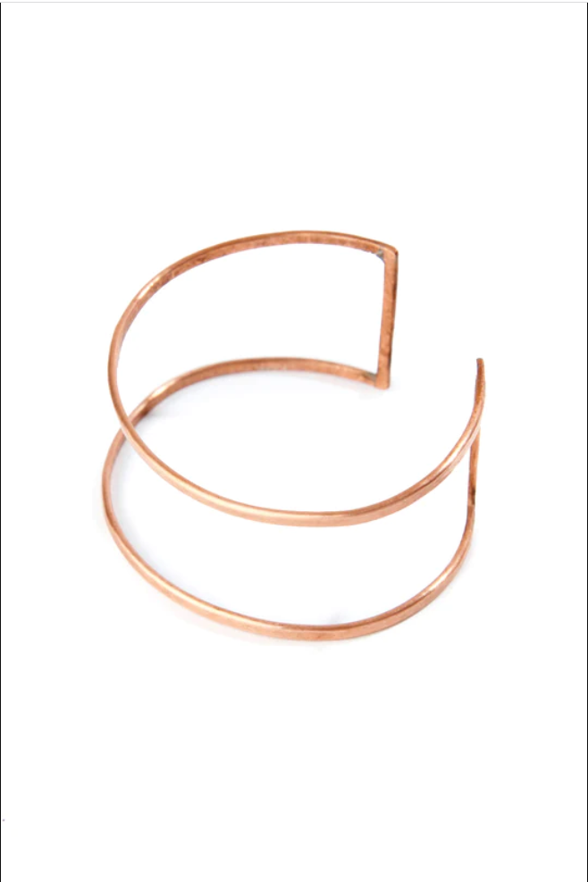 Tandem Hammered Copper Bracelet