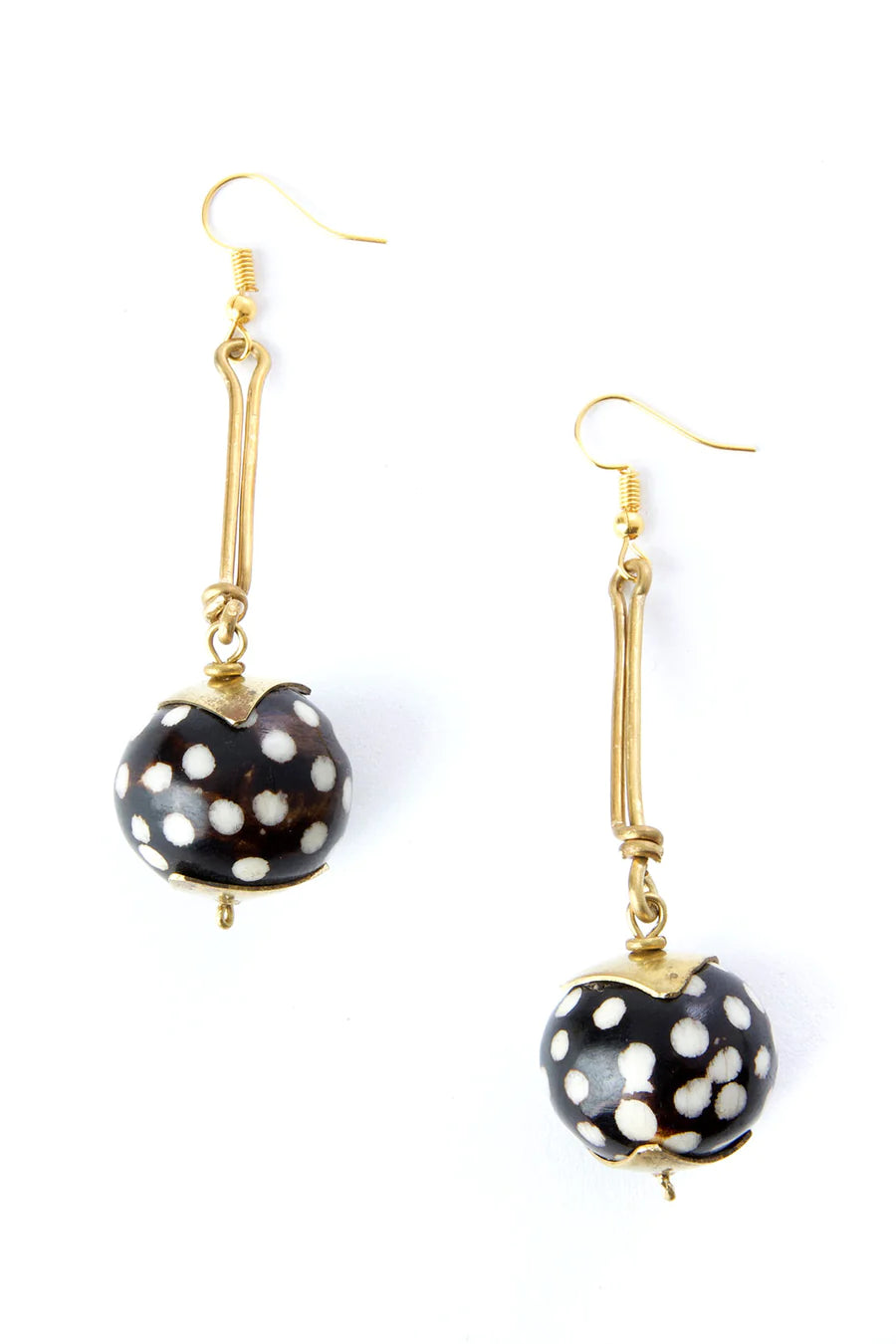 Batik Cow Bone Sphere Earrings