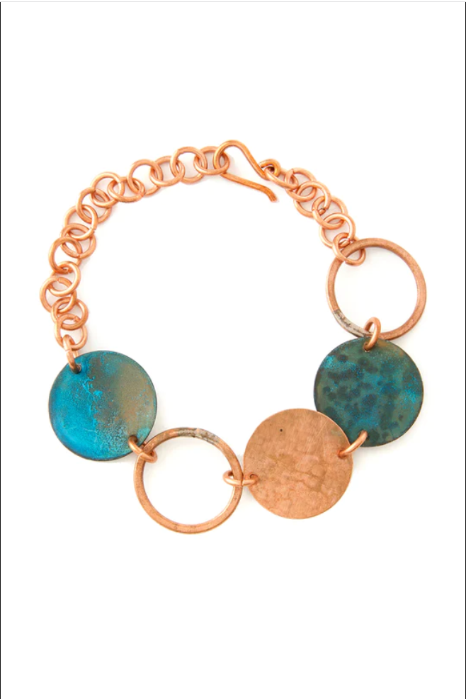 Copper Viridian Disc Bracelet