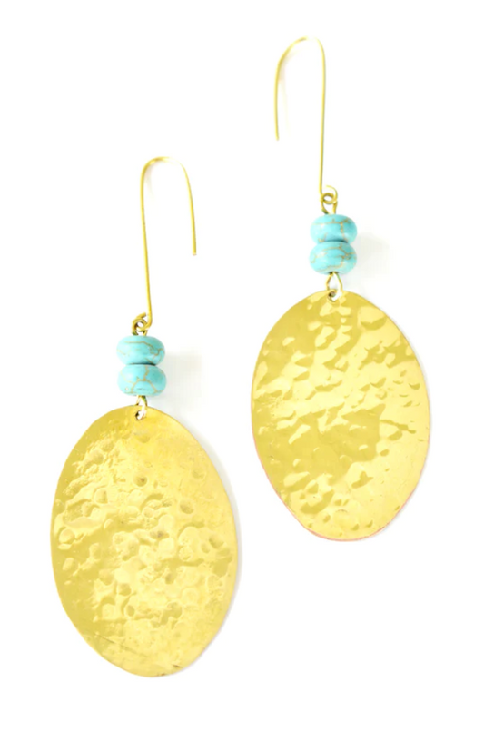 Brass and Turquoise Maven Earrings