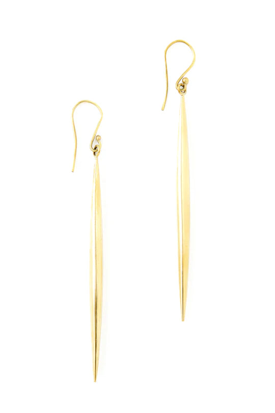 Brass & Cow Horn Javelin Earrings