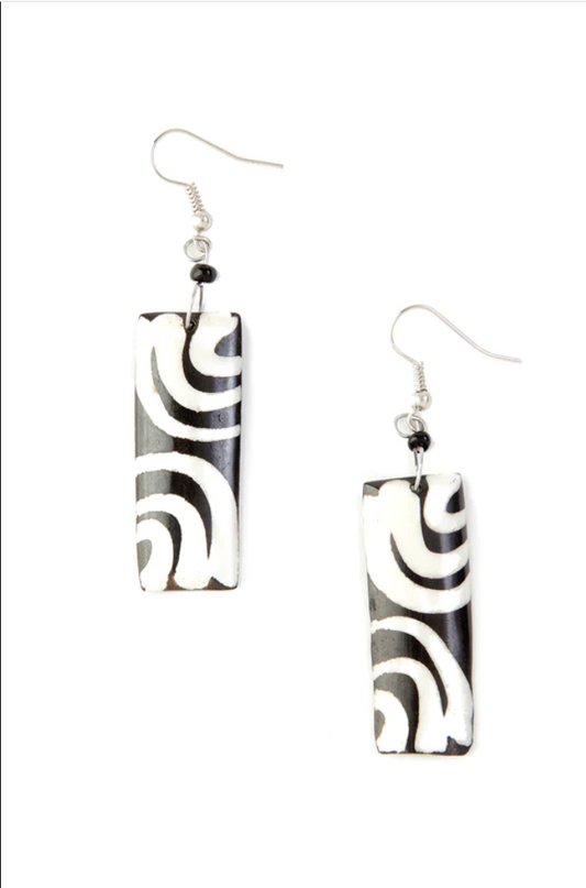 Cow Bone Ripple Earrings