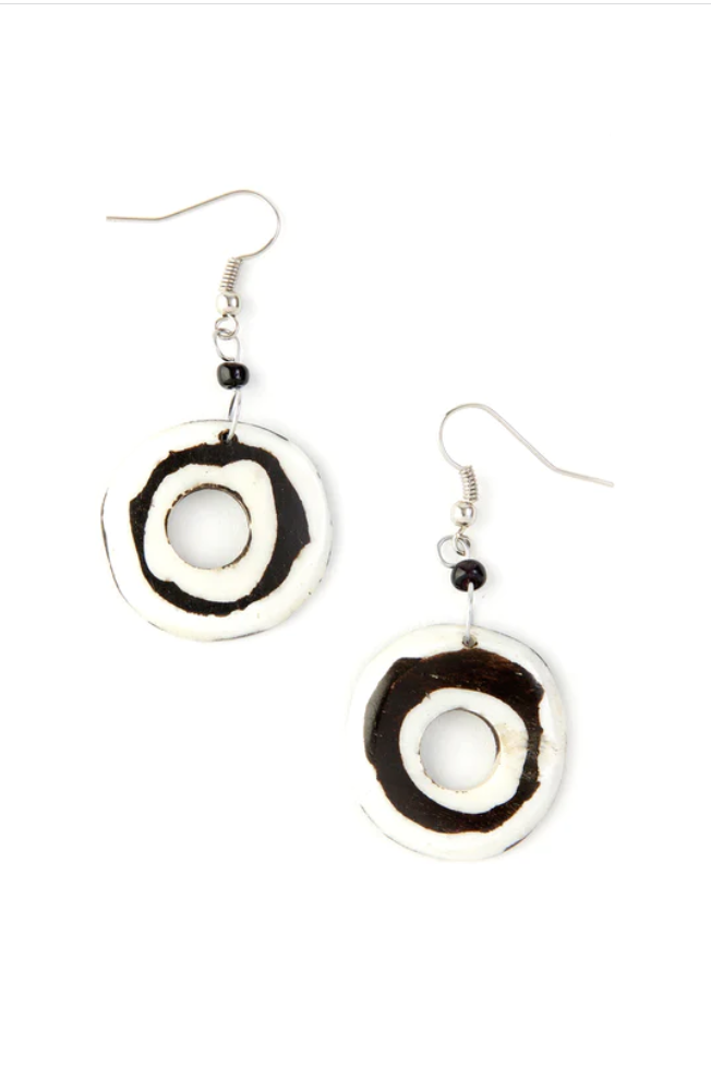 Cow Bone Tunnel Earrings