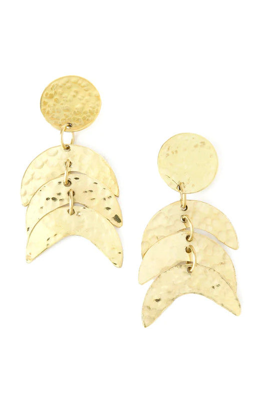 Hammered Brass Falcon Earrings