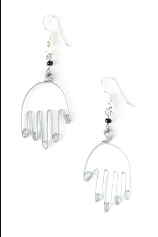 Show of Hands Recycled Wire Earrings