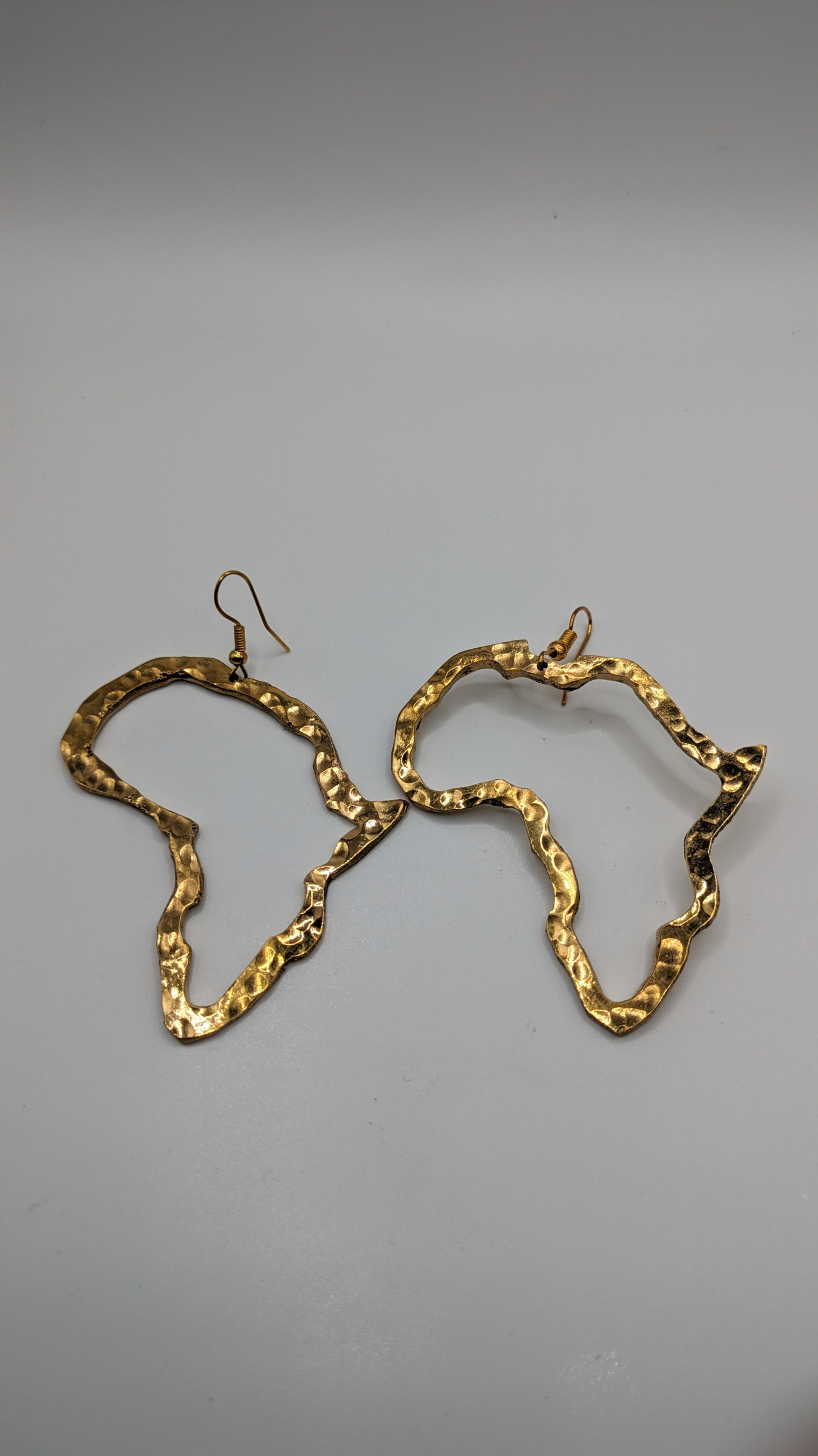 Brass Africa  Map Earrings