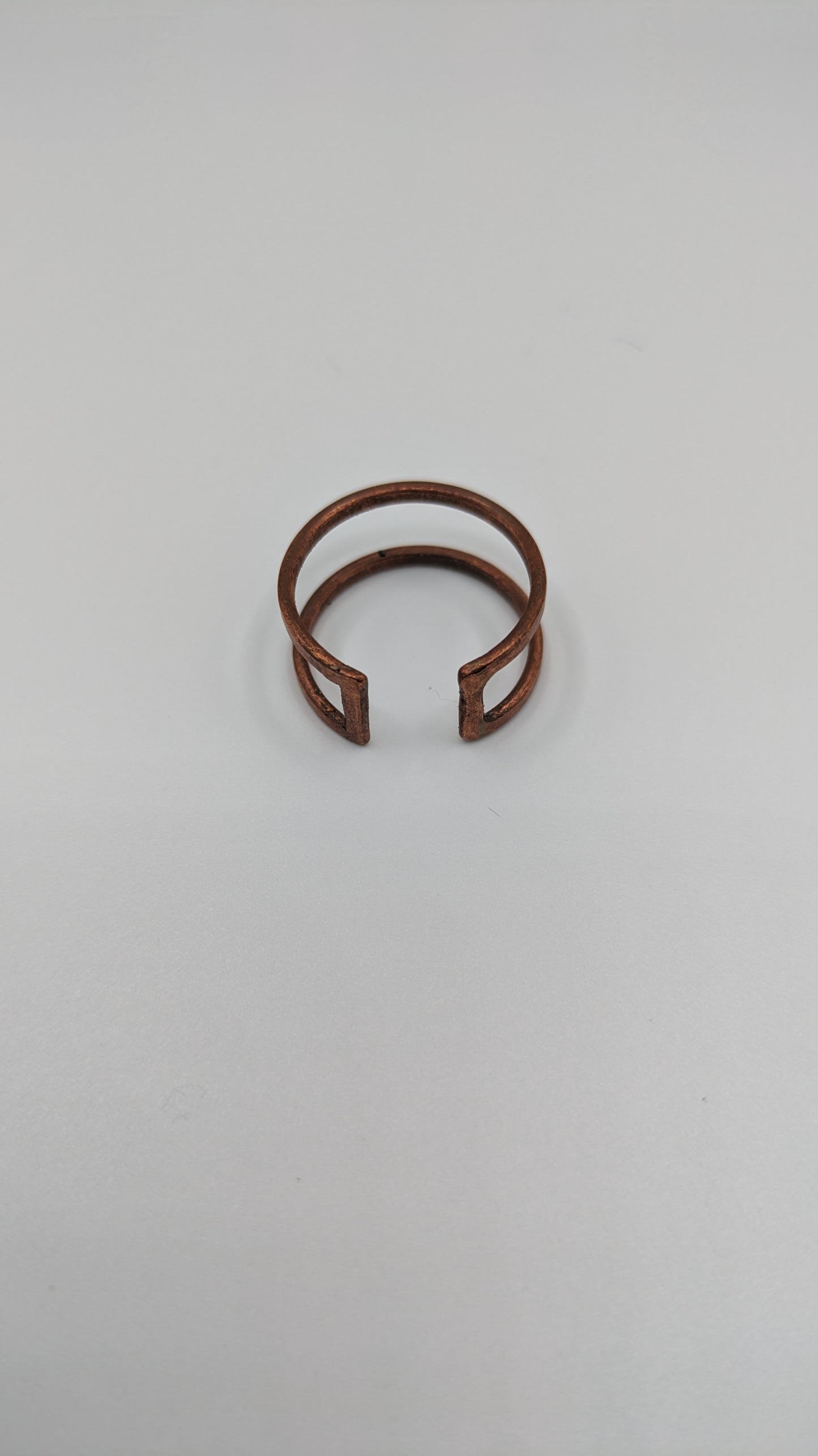 Tandem Hammered Copper Ring