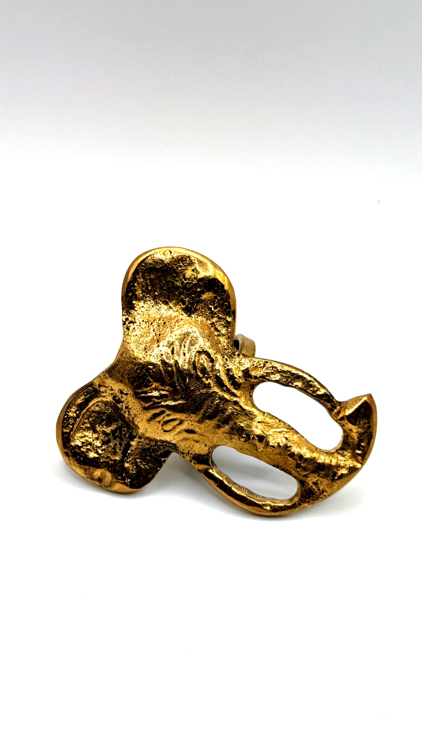 Elephant Brass Statement Ring