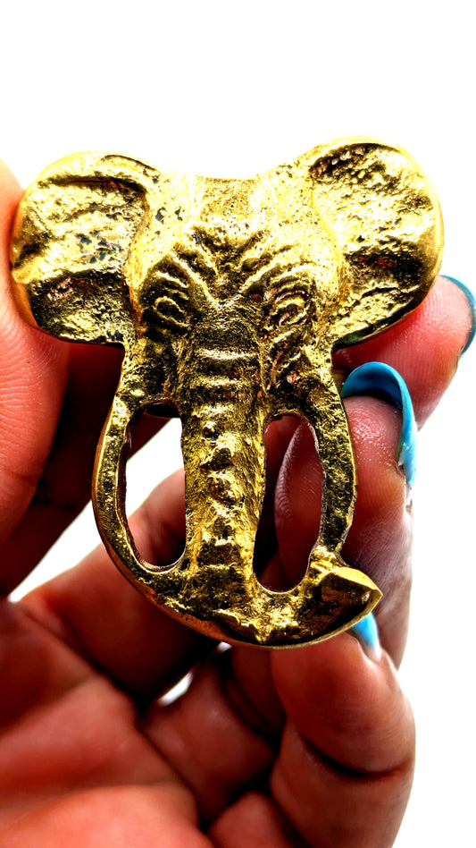 Elephant Brass Statement Ring