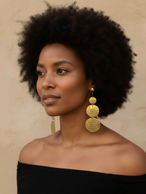 Mmiɛnsa Brass Drop Earrings