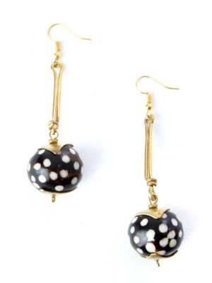 Batik Cow Bone Sphere Earrings