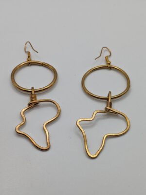Brass Africa  Cut Out Earrings