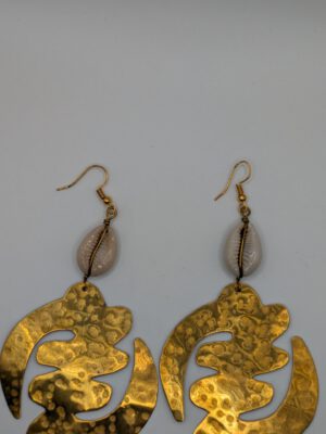 Brass Gye Nyame Earrings