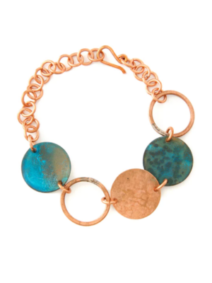 Copper Viridian Disc Bracelet