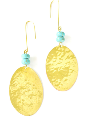 Brass and Turquoise Maven Earrings