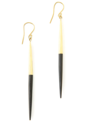 Brass & Cow Horn Javelin Earrings