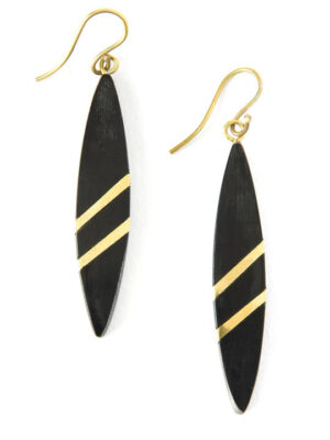 Cow Horn & Brass Lancet Earrings