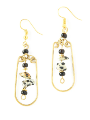 Jitterbug Brass and Jasper Earrings