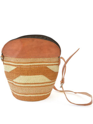 Sand Dune Assorted Finely Woven Sisal Handbag with Leather Top