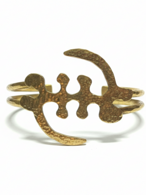 Gye Nyame Brass Statement Bangle